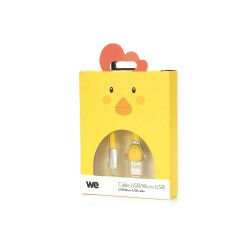 Câble Poule USB micro USB plat 1m jaune Connecteurs en zinc