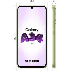 SAMSUNG GALAXY A34 A346 5G 256 Go Vert Etranger